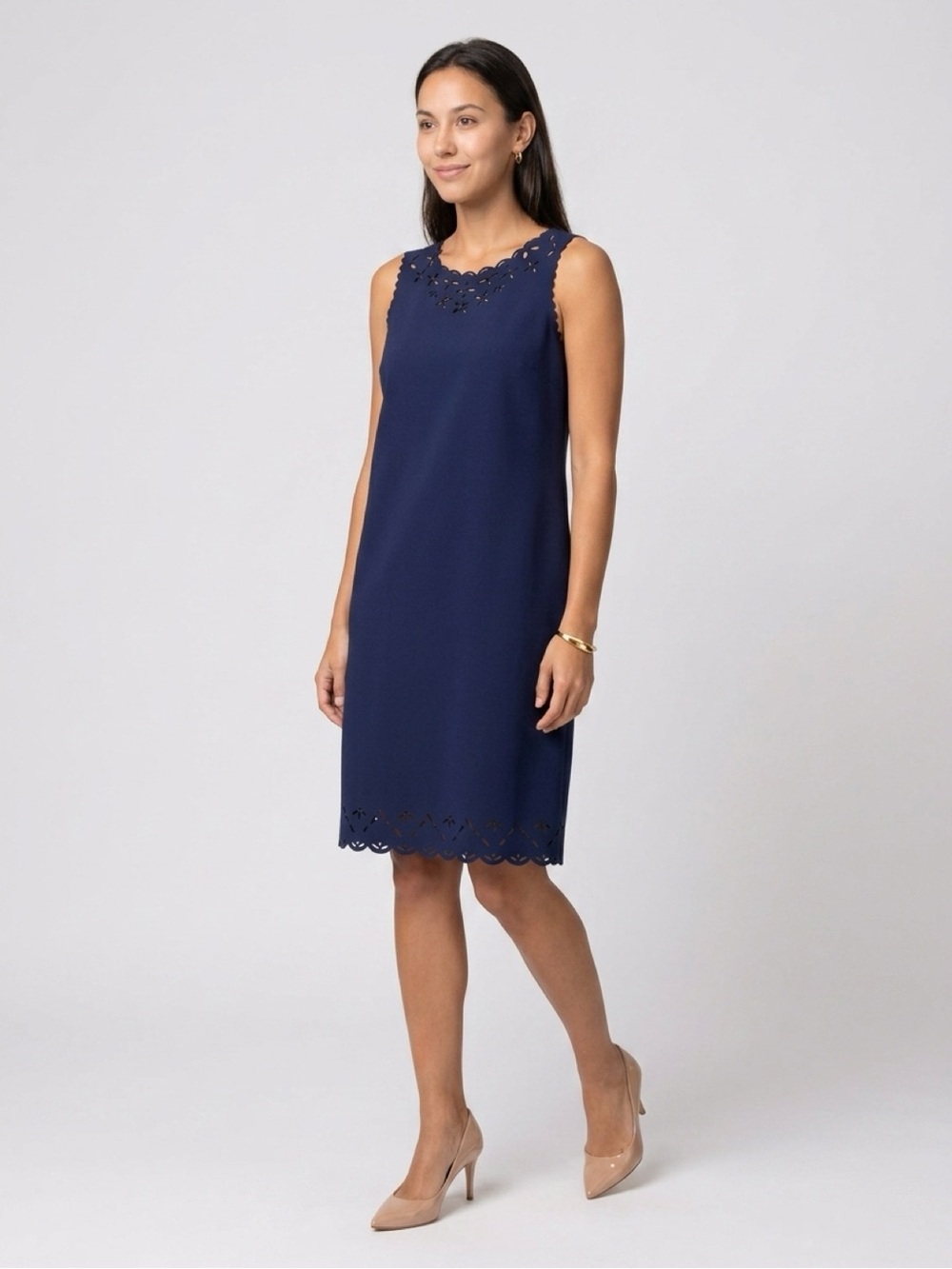 J Crew Navy Sleeveless midi Dress
